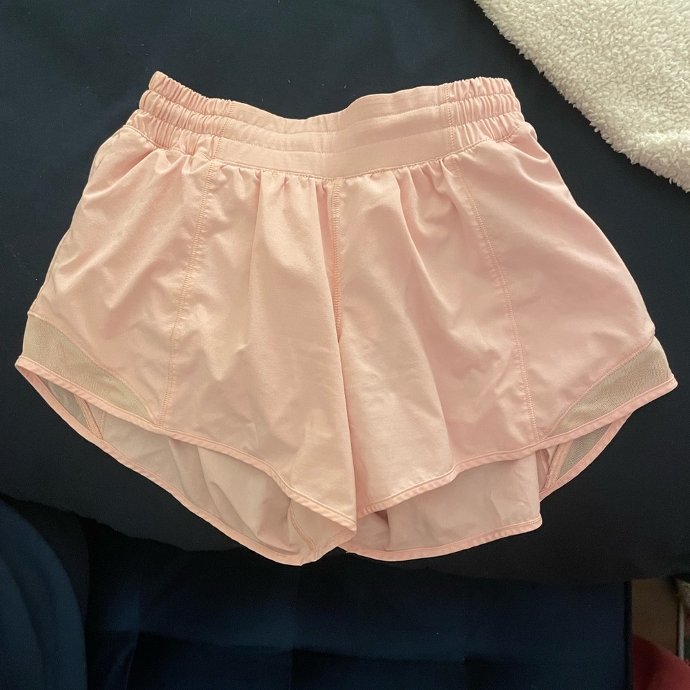 Size 4 tall lululemon Miami pink shorts, excellent condition